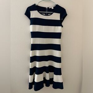 Boston Proper Navy White Striped Short Sleeve Dress Size 4